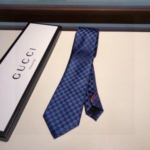 Gucci GG Pattern Silk Tie Navy Blue GG Men Tie ‎456520 4B002 4168