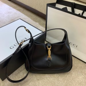 Gucci Jackie 1961 Small Shoulder Bag Black For Women 10.8in/27.4cm GG ‎636709 10O0G 1000