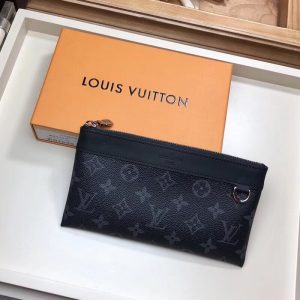 Louis Vuitton Discovery Pochette Monogram Pacific Canvas Black For Women, Women's Wallet 8.3in/21cm LV M44323