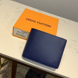 Louis Vuitton Multiple Wallet Blue For Men, Men's Wallet 9in/3.5cm LV M61825