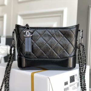 Chanel CO-CO Gabrielle Hobo Bag Black For Women 7.8in/20cm