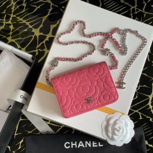 Chanel Woc Camellia Pink Bag For Women 12cm/4.5in