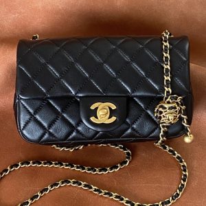 Chanel Mini Flap Bag Black For Women, Women's Bags 7.9in/20cm