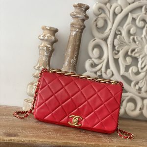 Chanel Large Flap Red Bag For Women 23cm/9in