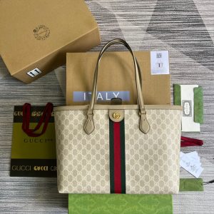 Gucci Ophidia Medium GG Tote Beige For Women, Women's Bags 15in/38cm GG ‎631685 UULAG 9682