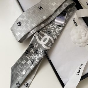 Chanel Slim Bandeau Scarf Grey 47in/120cm