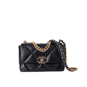 CHANEL 19 FLAP BAG BLACK 32CM