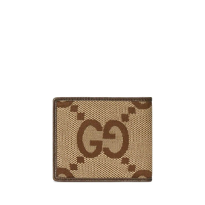 GUCCI JUMBO GG WALLET CAMEL AND EBONY CANVAS 11CM 699308