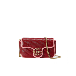 GUCCI MARMONT SUPER MINI BAG IN RED AND PINK 16CM 574969 1X5EG 6476