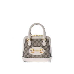 GUCCI HORSEBIT 1955 MINI TOP HANDLE WHITE CREAM LEATHER 20CM ?640716 92TCG 9761