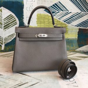 Hermes Kelly 28 Asphalte Color Bag For Women, Women's Handbags, Shoulder Bags 11in/28cm