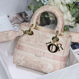 Christian Dior Medium Lady D-Lite Bag Pink, For Women, Women’s Handbags 24cm/9.5in CD M0565OTDT_M912