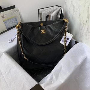 Chanel Shopping Bags Black For Women, Women's Bags 13in/30.5cm