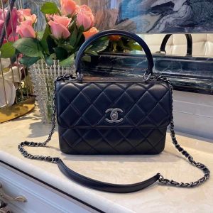 Chanel Classic Flap Bag Medal Hardware Black For Women 9.8in/25cm