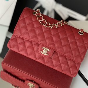 Chanel Classic Handbag 26cm Red For Women A01112