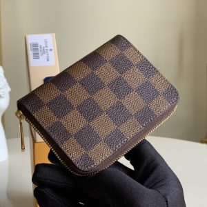 Louis Vuitton Zippy Coin Purse In Damier Ebene Canvas Brown For Women, Women's Wallet 11cm LV N63070