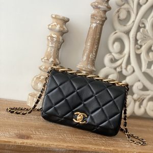 Chanel Classic Diamond Flap Bag Black For Women, Women's Bags 9.1in/23cm