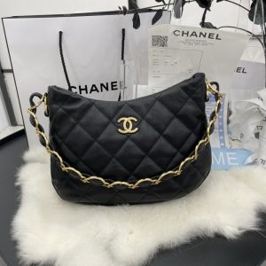 Chanel Hobo Handbag Black For Women, Women's Bags 9.4in/24cm AS3562 B09178 94305