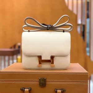 Hermes Constance 23 Epsom White For Women, Women's Handbags, Shoulder Bags 9in/23cm