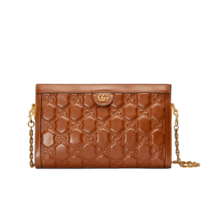 GUCCI GG MATELASSÉ LEATHER MEDIUM BAG BROWM 702196 UM8HG 2595
