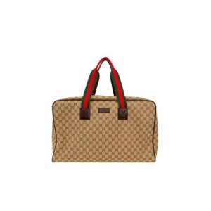 GUCCI WEB CARRY ON DUFFLE GG CANVAS LARGE BEIGE 42CM
