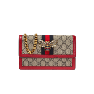 GUCCI LADIES MULTICOLOR QUEEN MARGARET LEATHER MINI SHOULDER BAG RED 20CM 476079 9I6QT 8540