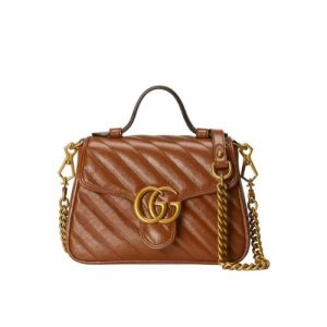 GUCCI GG MARMONT SMALL TOP HANDLE BAG BROWN ?583571 0OLFT 2535
