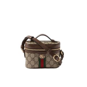 GUCCI BEIGE GG SUPREME OPHIDIA COSMETIC CASE 15.5CM