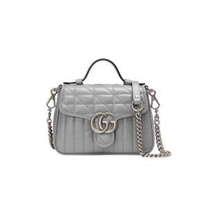 GUCCI GG MARMONT SMALL TOP HANDLE BAG GREY 21CM ?583571 UM8AN 1711