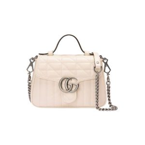 GUCCI GG MARMONT SMALL TOP HANDLE BAG WHITE 21CM 583571 UM8AN 9022