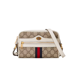 GUCCI OPHIDIA GG MINI BAG BEIGE AND EBONY 17.5CM 517350 96IWS 9794