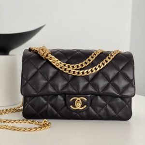 Chanel Small Flap Bag Black For Women, Women's Bags 8.7in/22cm