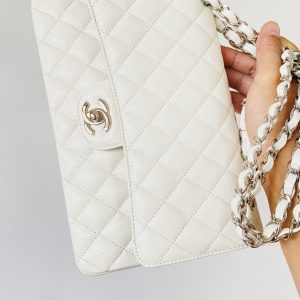 Chanel Small Classic Handbag White For Women, Women's Bags 9.1in/23cm