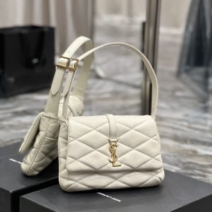 Saint Laurent Le 57 Hobo Shoulder Bag White For Women, Women's Bags 9.8in/25cm YSL 698567AAAO09207