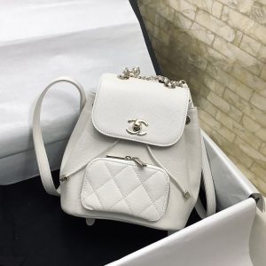 Chanel Small Affinity Backpack White For Women, Women's Bags 9.8in/25cm