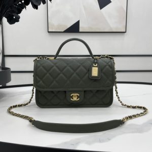 Chanel AS3653 22K Bag Dark Green For Women, Women's Bags 9.8in/25cm