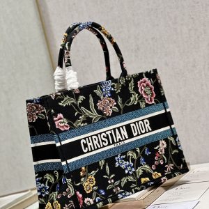 Medium Dior Tote Bag Black For Women 14in/ 36cm M1296ZEAU_M933