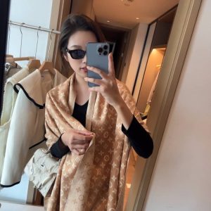 Louis Vuitton Double Sided Long Scarf Brown For Women