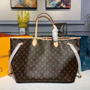 Louis Vuitton Neverfull GM Tote Bag Monogram Canvas Red For Women, Women’s Handbags, Shoulder Bags 15.7in/40cm LV M41181