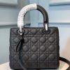 Christian Dior Medium Lady Dior Bag Matte Hardware Black Ultramatte For Women 9.5in/24cm CD M0565SLOI_M989
