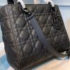 Christian Dior Medium Lady Dior Bag Matte Hardware Black Ultramatte For Women 9.5in/24cm CD M0565SLOI_M989