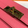 Hermes Kelly Wallet To Go Woc Pink With Gold Toned Hardware Bag For Women 8.2in/21cm