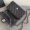 Chanel Small Classic Handbag Silver Toned Hardware Black For Women, Women's Bags, Shoulder and Crossbody Bags 7.8in/20cm A01113