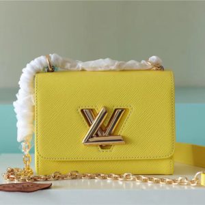 Louis Vuitton Twist PM Epi Yellow For Women, Women’s Handbags, Shoulder And Crossbody Bags 7.5in/19cm LV