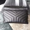 Saint Laurent Lou Lou Medium Chain Bag Black For Women 12.6in/32cm YSL 574946DV7281000