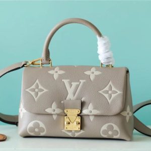 Louis Vuitton Madeleine BB Monogram Empreinte Dove Gray/ Creme Beige For Women, Women’s Handbags, Shoulder and Crossbody Bags 9.4in/24cm LV