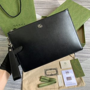 Gucci Marmont Pouch in Black with Gold Toned Hardware For Men, Men’s Pouch 12in/30.5cm GG 475317 DJ20T 1000