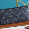 Louis Vuitton Brazza Wallet Monogram Pastel Noir Canvas For Men, Men's Wallet 7.5in/19cm LV