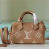 Louis Vuitton Nano Speedy Monogram Empreinte Arizona Beige / Cream For Women, Women's Handbags, Shoulder And Crossbody Bags 6.3in/16cm LV M81457
