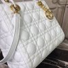 Christian Dior Medium Lady Dior Bag Gold Toned Hardware White For Women 24cm/9in CD